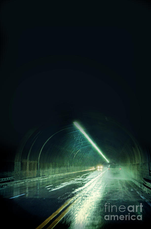 Cars in a Dark Tunnel Photograph by Jill Battaglia