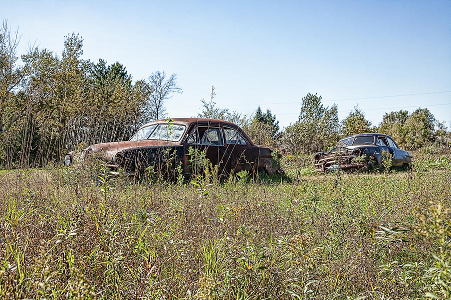 Cars In Field Photograph by Steve Lucas