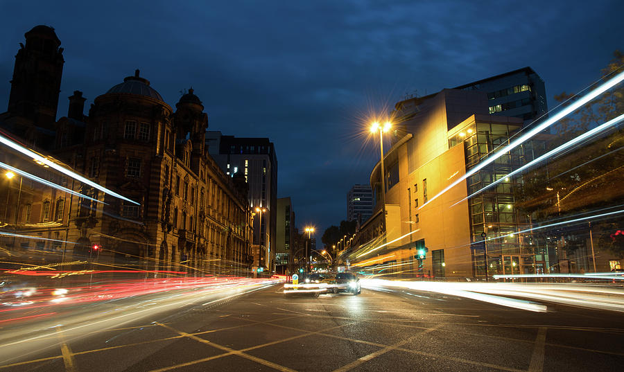 Cars in the streets of Manchester city Photograph by Michalakis Ppalis