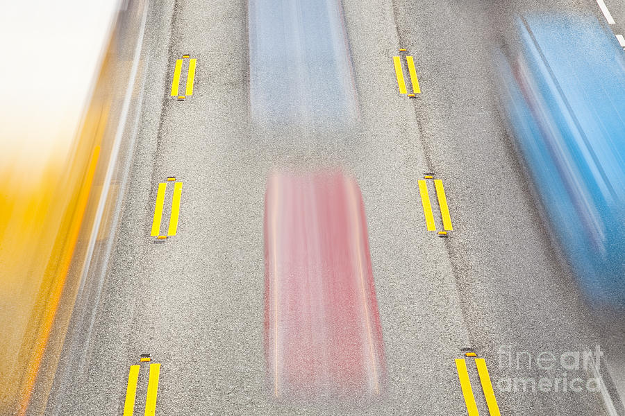 Cars Speeding Along Highway Photograph by Bryan Mullennix