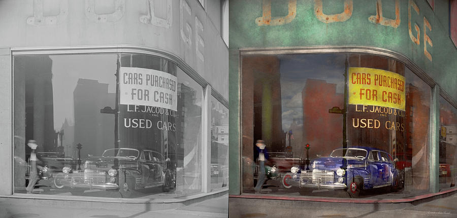 Architecture Photograph - Cars - Used - Cars purchased for cash 1943 - Side by Side by Mike Savad