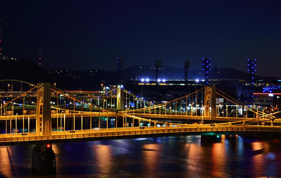 Carson Bridge at Night Photograph by Billy Beck