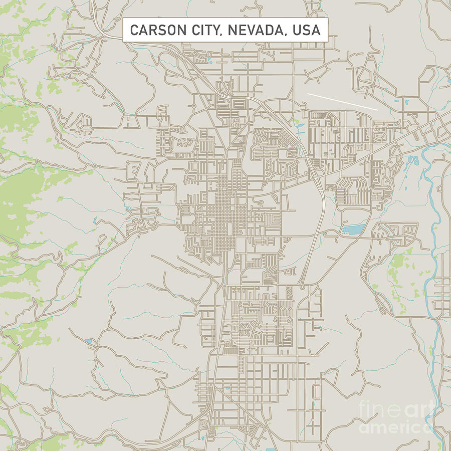 Carson City Nevada Us City Street Map Frank Ramspott 