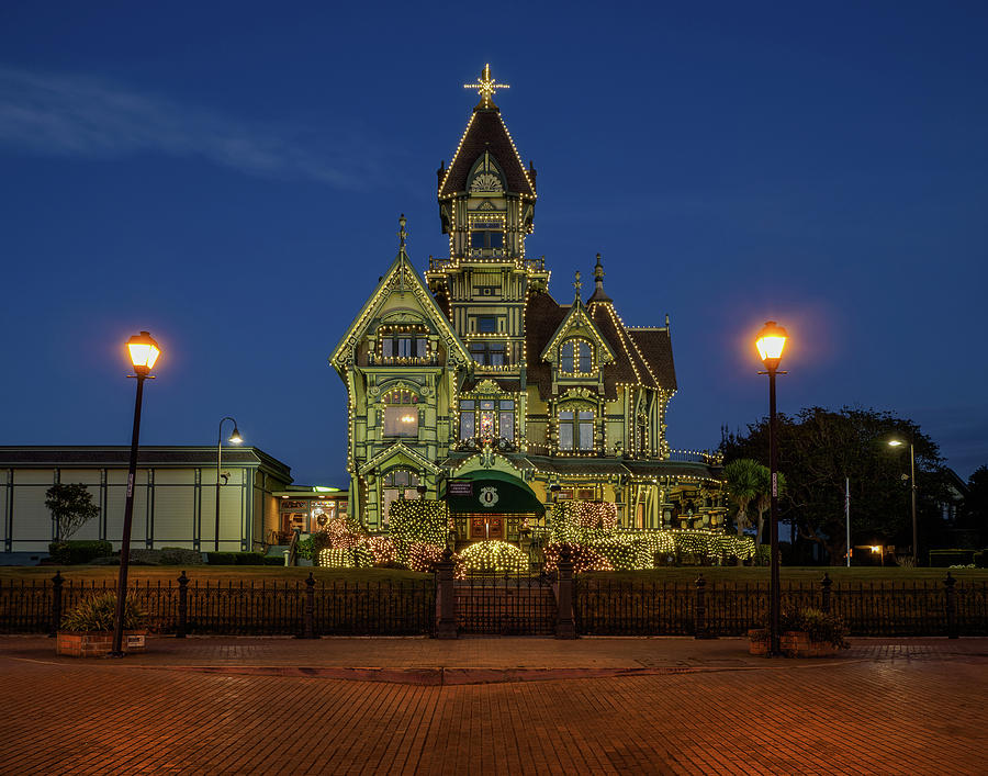 Carson Mansion at Xmas 1 Photograph by Greg Nyquist