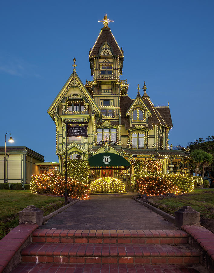 Carson Mansion at Xmas 2 Photograph by Greg Nyquist