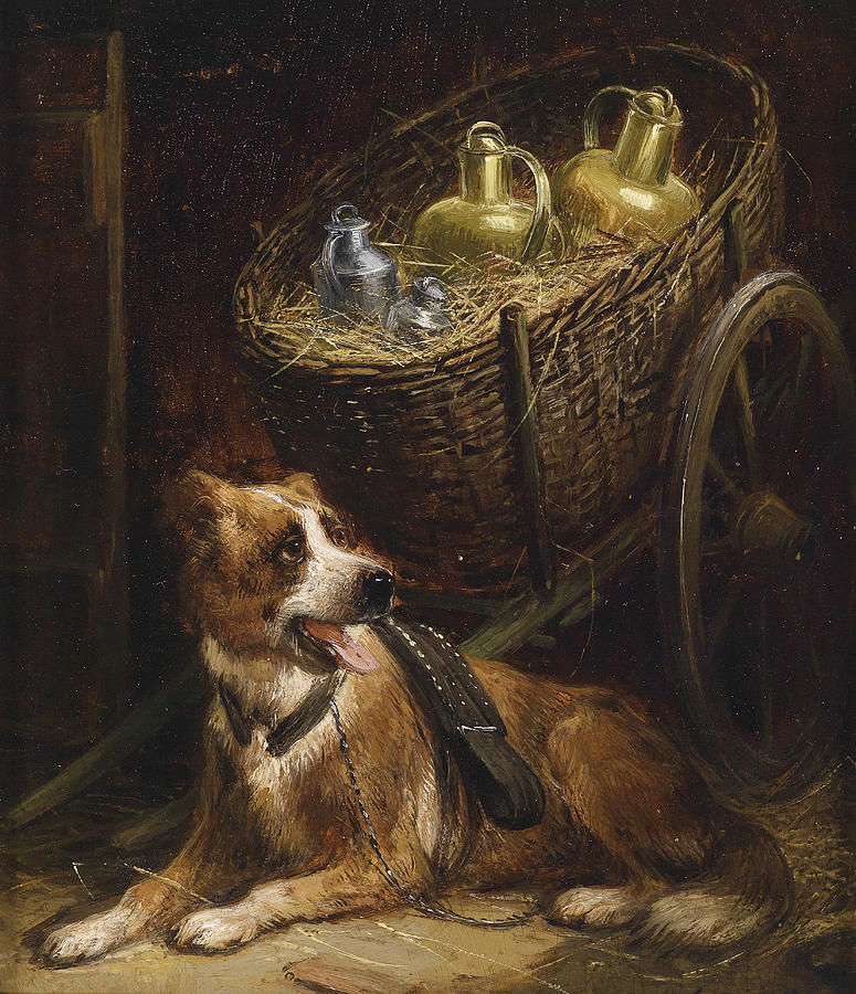 Cart Dog at Rest Painting by Henriette Ronner-Knip