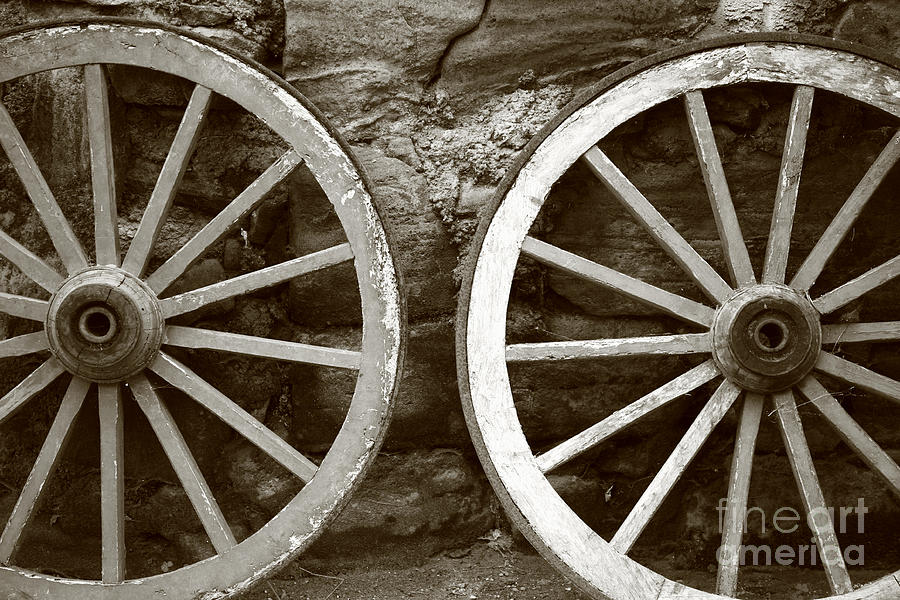 Vintage Photograph - Cart wheels by Gaspar Avila