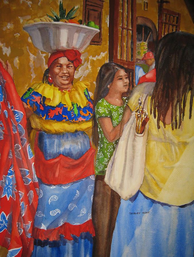 Cartagena Mall Painting by Shirley Braithwaite Hunt