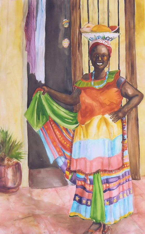 Cartegena Woman Painting by Charme Curtin