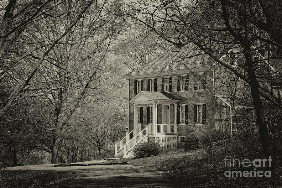 Architecture Photograph - Carter Archer Mansion Black and White by Karen Adams
