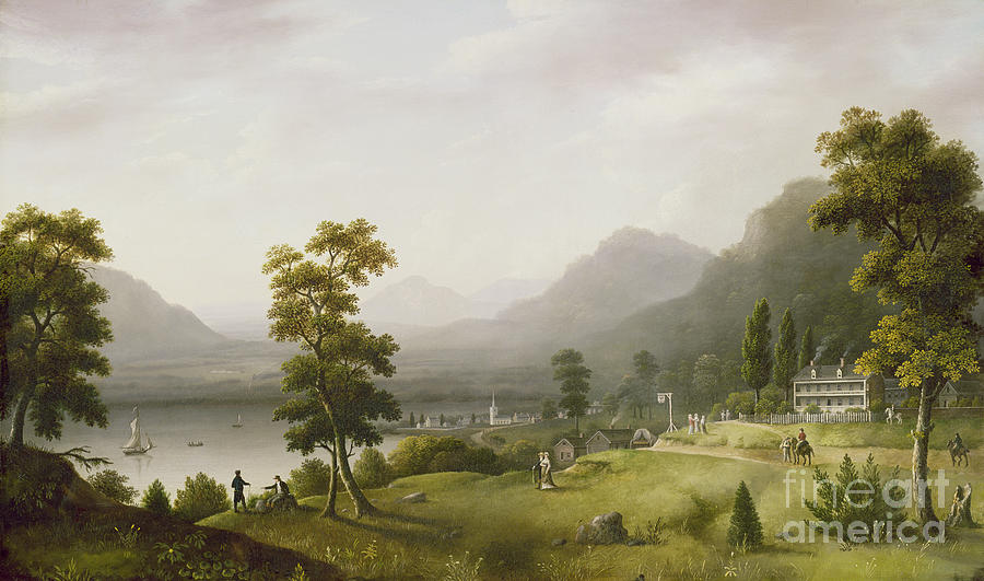 Carters Tavern at the Head of Lake George Painting by Francis Guy