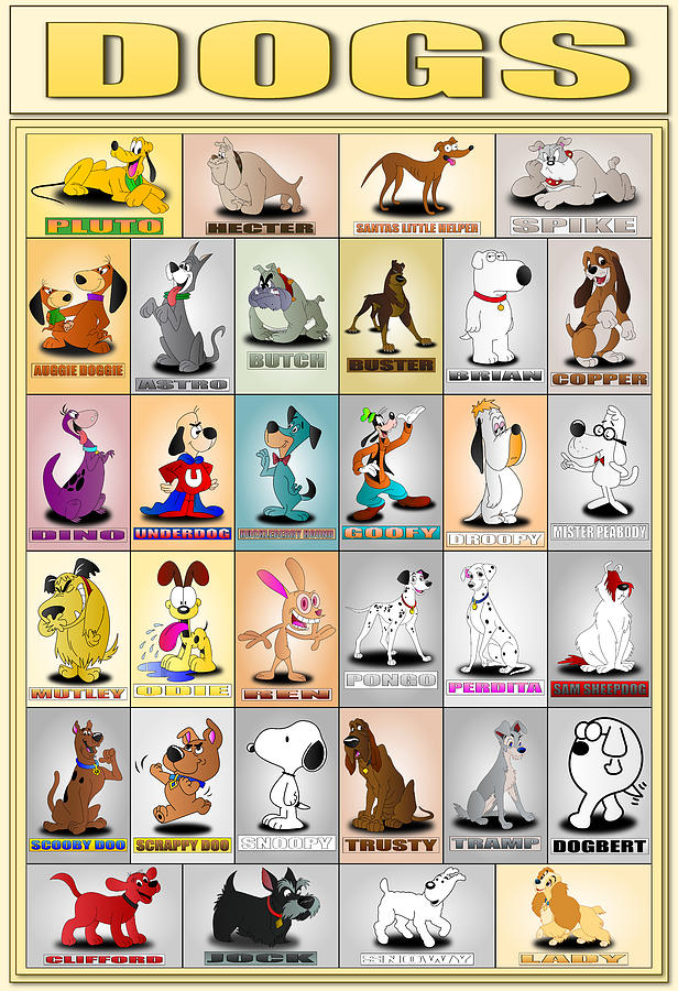 Cartoon Dogs Digital Art by Brian Swanke | Fine Art America