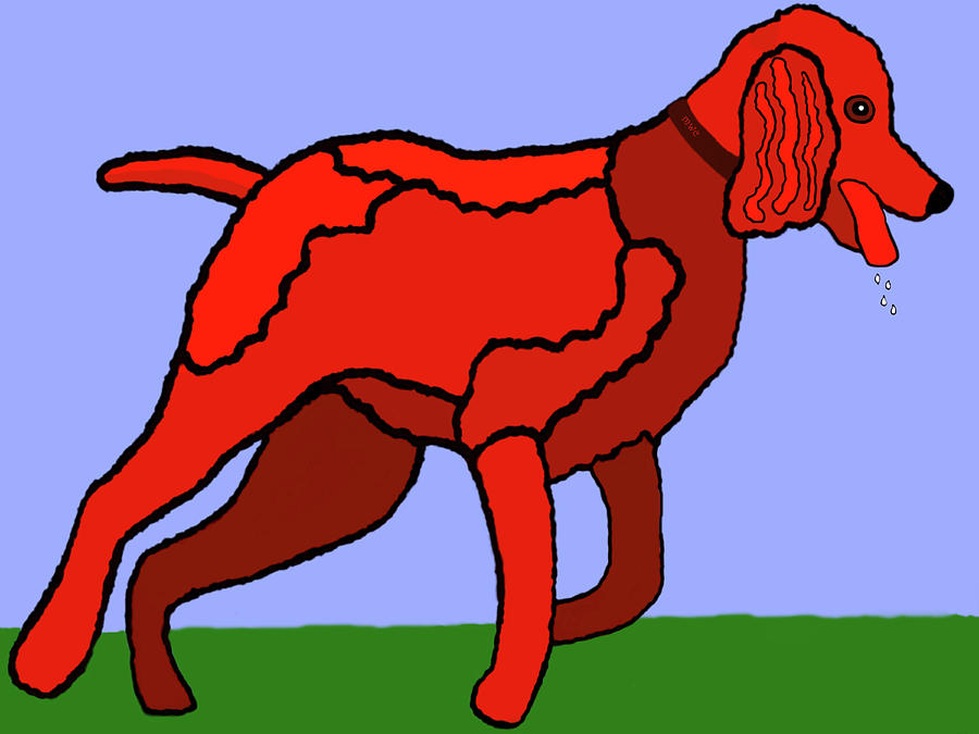 Cartoon Romping Miniature Apricot Poodle by Marian Cates Cartoon Romping Miniature Apricot Poodle by Marian Cates