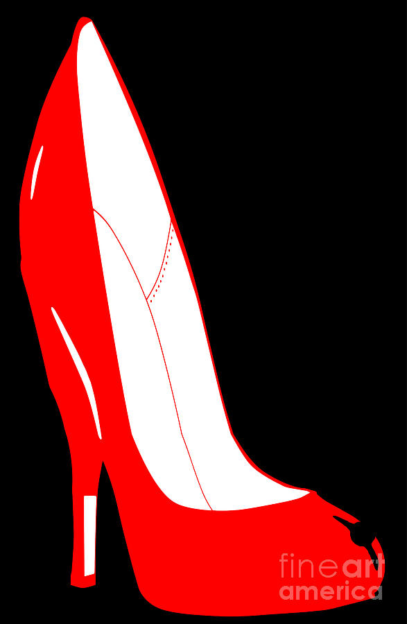 Cartoon Stiletto Heel Shoe Digital Art by Bigalbaloo Stock - Fine Art  America