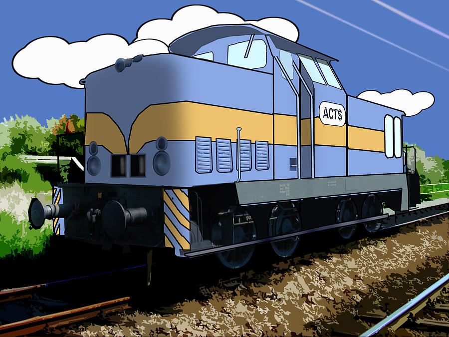 Illustrated Train Digital Art by Gravityx9 Designs