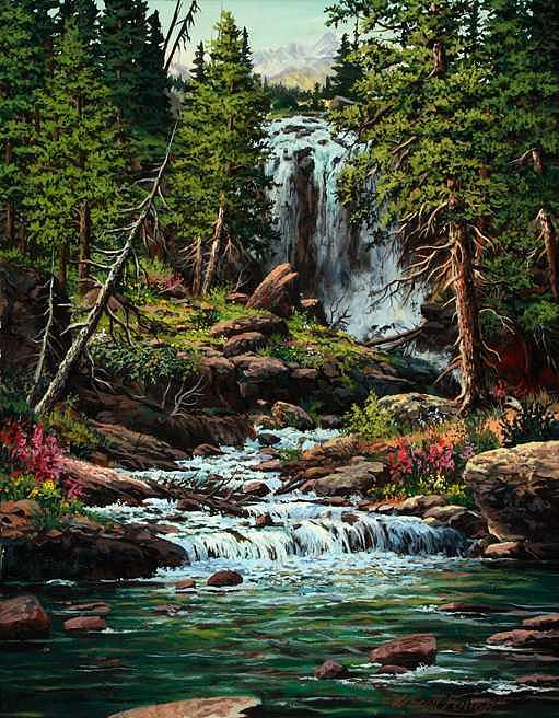 Cartwheel falls Painting by W Scott Fenton Cartwheel falls Painting by W Scott Fenton