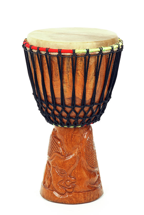 Music Photograph - Carved African djembe drum by GoodMood Art