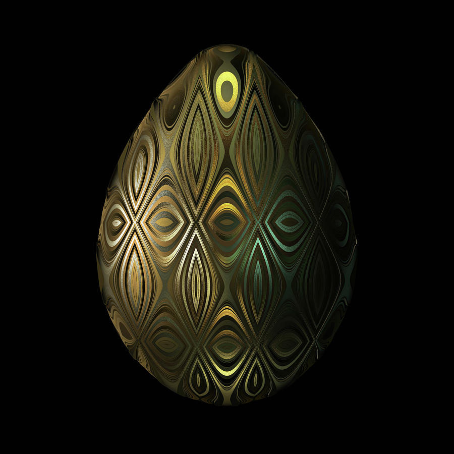 Carved Golden Egg Digital Art by Hakon Soreide