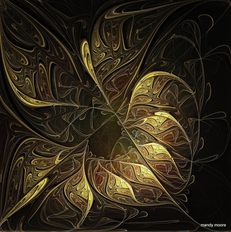 Abstract Digital Art - Carved in gold by Amanda Moore
