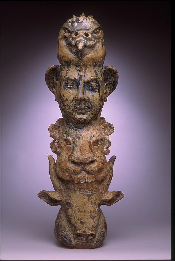 Four Evangels/Serephim Totem Ceramic Art by Stephen Hawks