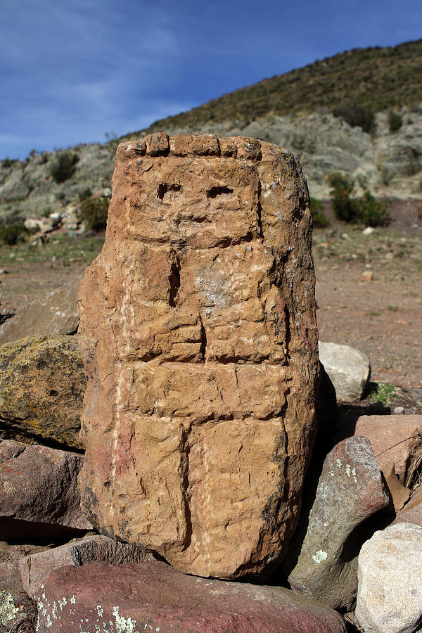 Carved Stone Figure On Isla Del Sol Photograph by Aidan Moran