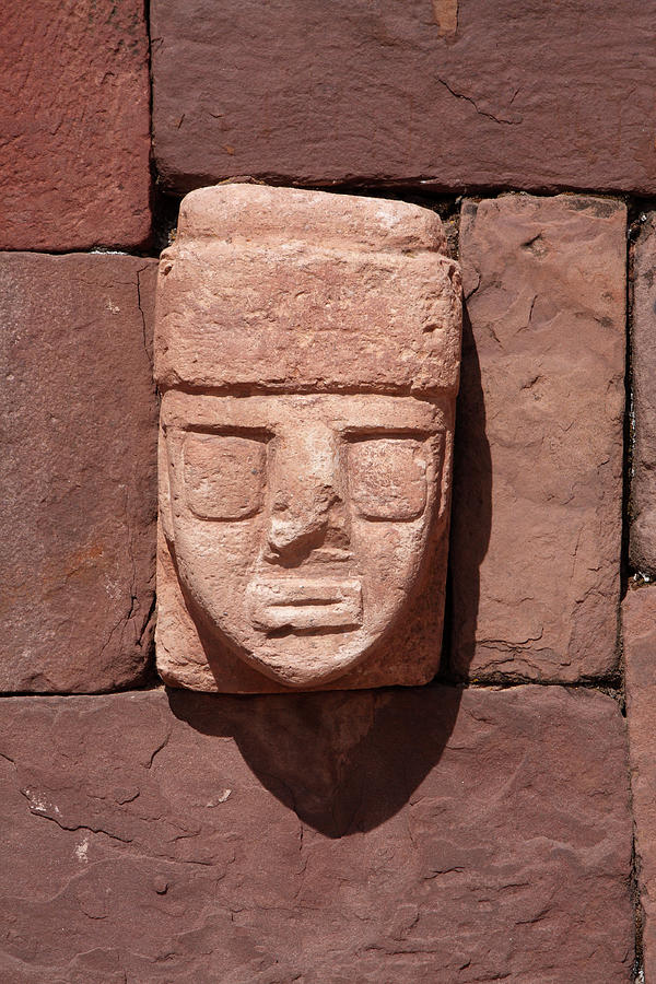 Carved Stone Head In The Sunken Temple Photograph by Aidan Moran