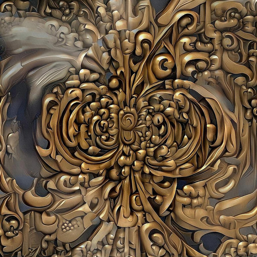 Carved wooden pattern Digital Art by Bruce Rolff