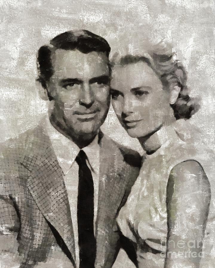 Cary Grant And Grace Kelly, Hollywood Legends Painting