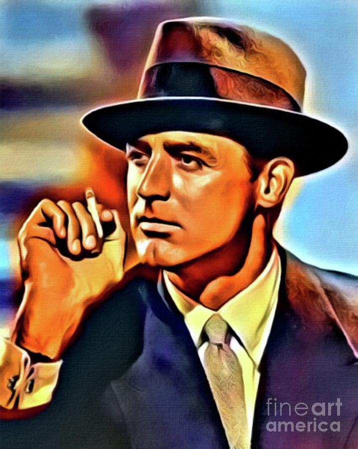 Cary Grant, Hollywood Legend, Digital Art By Mb Digital Art
