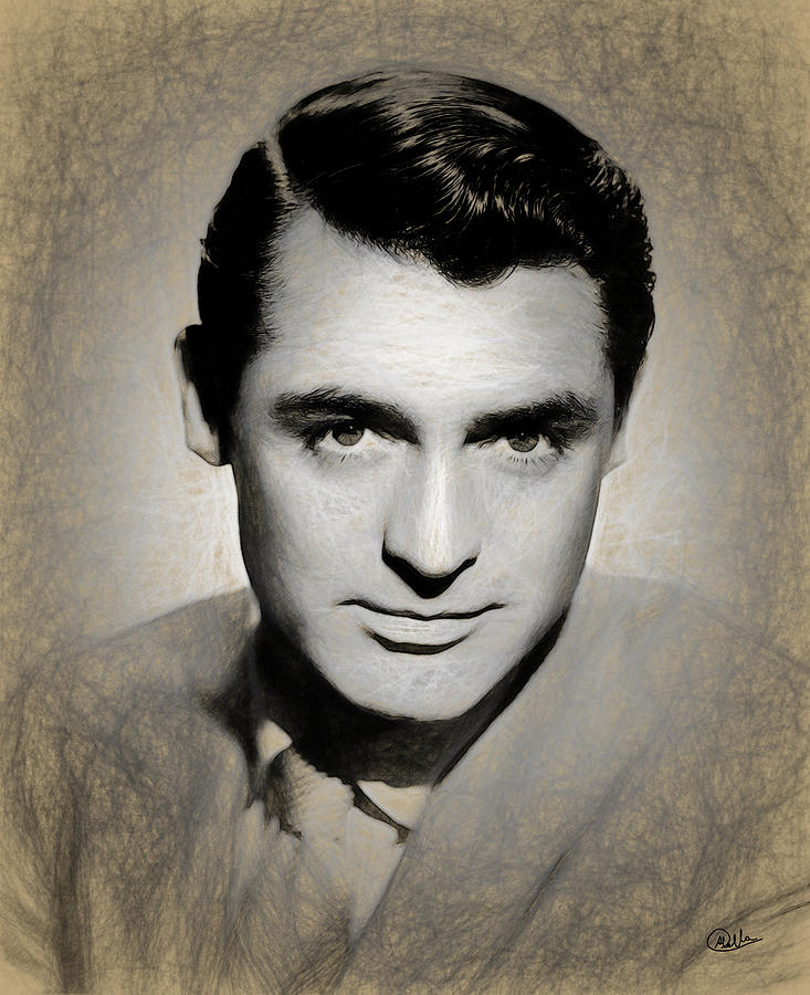 Cary Grant Draw Drawing by Quim Abella