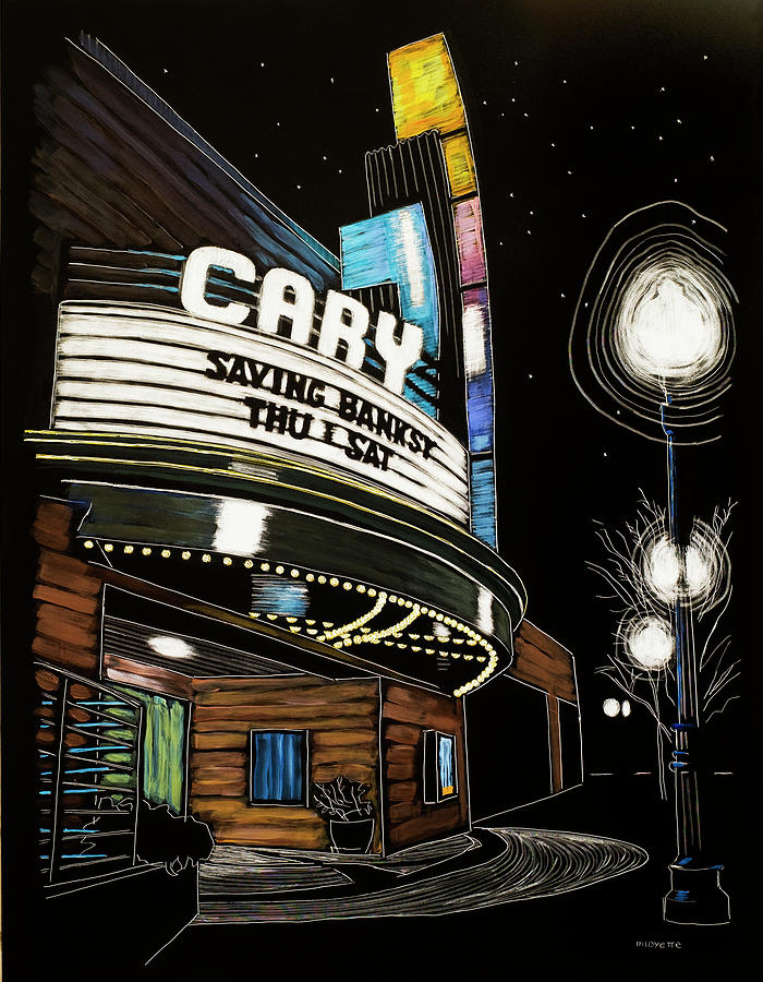 Cary Theater Mixed Media by Tommy Midyette