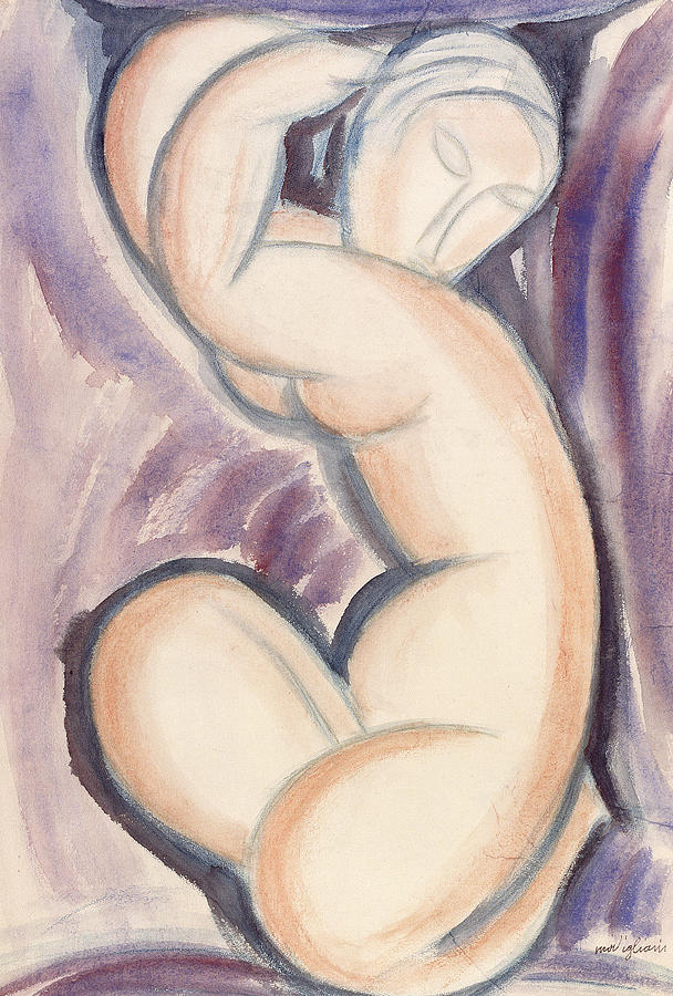 Caryatid Painting by Amedeo Modigliani