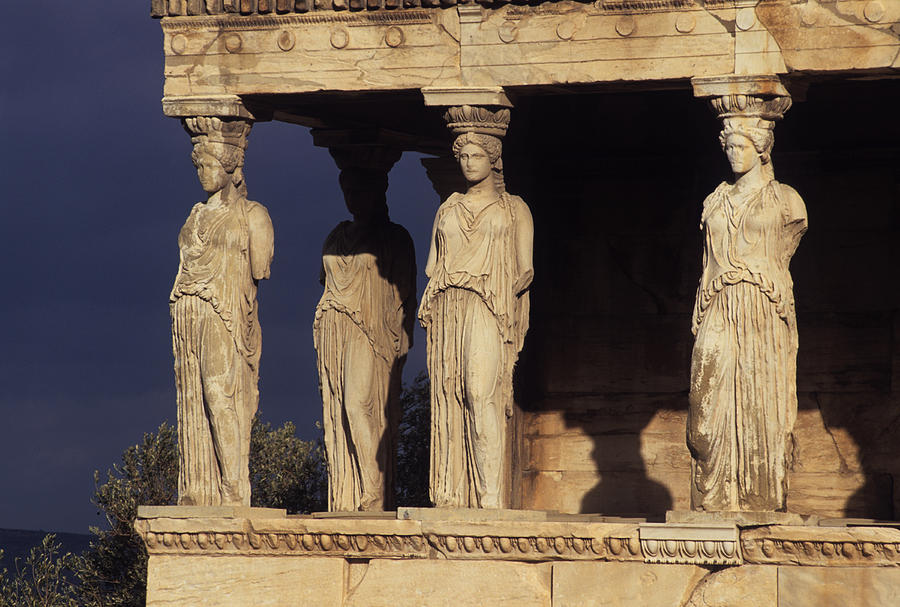 Caryatides at the Acropolis Photograph by Cliff Wassmann