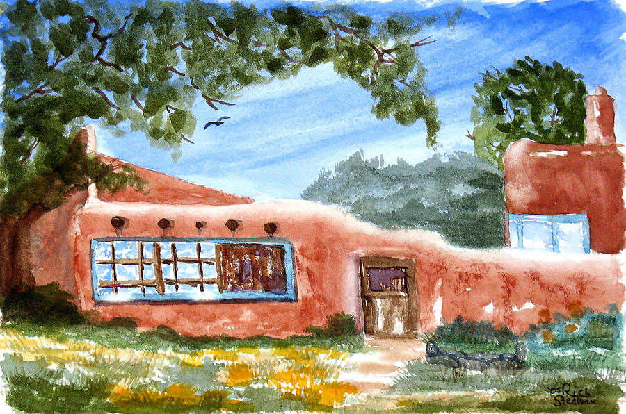 Casa en Taos Painting by Richard Stedman