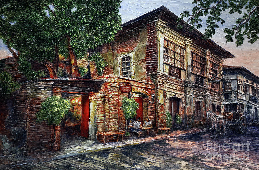 Casa Jardin, Vigan Painting by Joey Agbayani