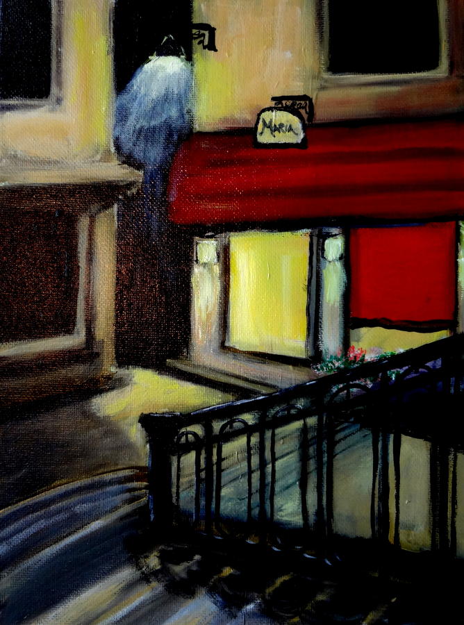 Casa Maria Venice Street at Night Painting by Katy Hawk