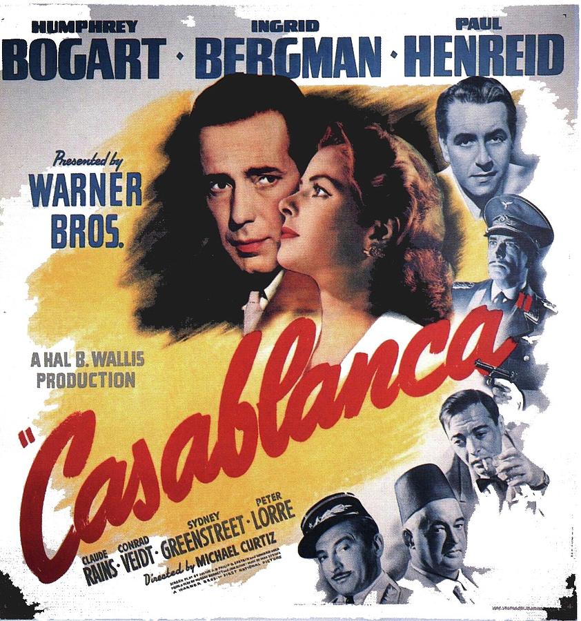 Casablanca theatrical poster number one 1943 color added 2016 Photograph by David Lee Guss