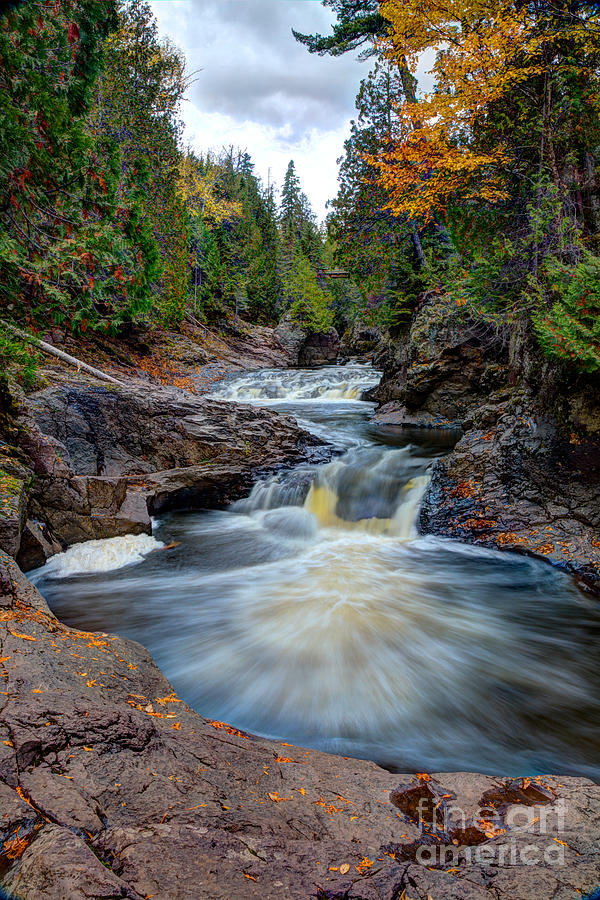 Fall Photograph - Cascade Falls North Shore of Lake Superior Minnesota by Wayne Moran