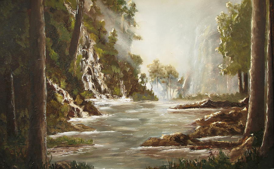 cascade I Painting by Miroslaw  Chelchowski