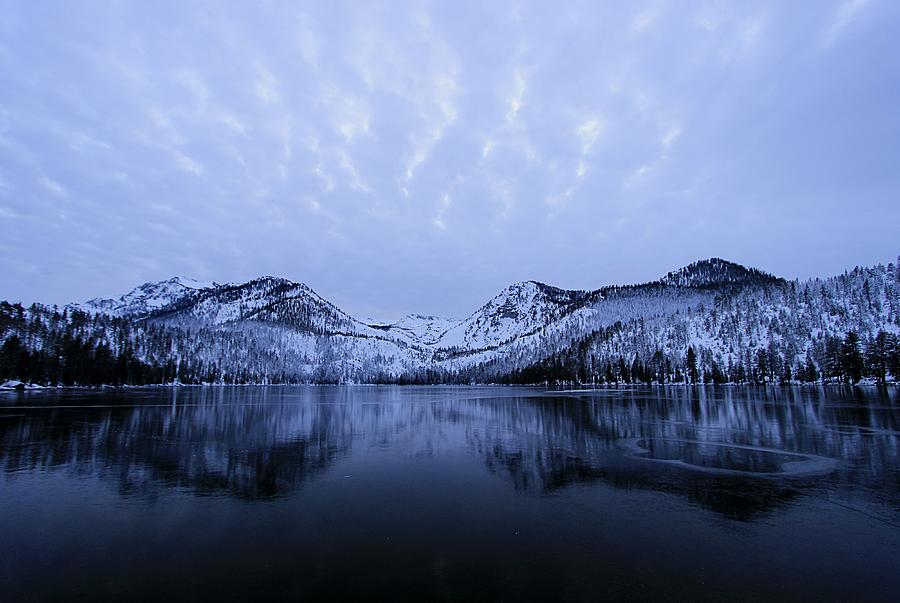 Cascade Lake Twilight Ice Reflection Photograph by Sean Sarsfield
