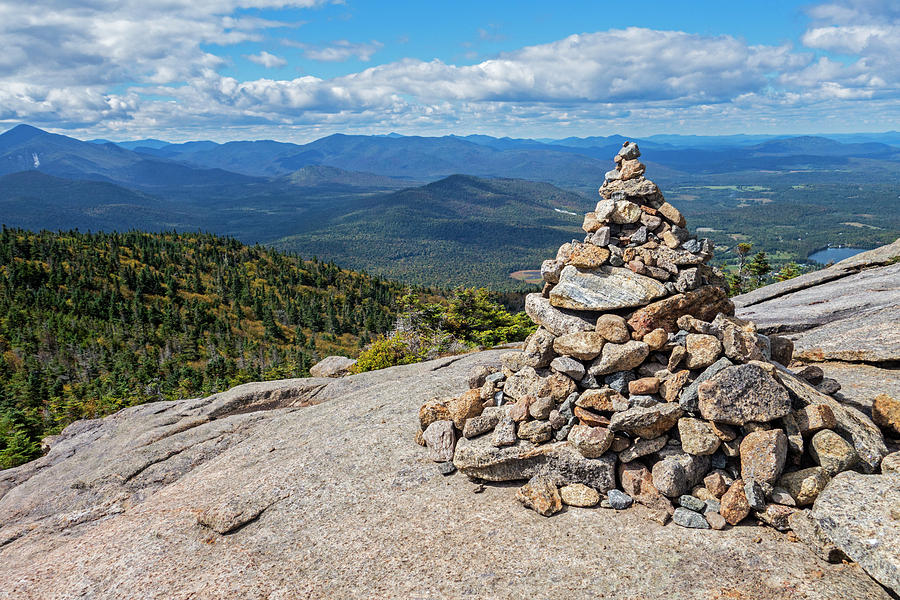 Cascade Mountain Peak Rock Cairn Keene NY Photograph by Toby McGuire
