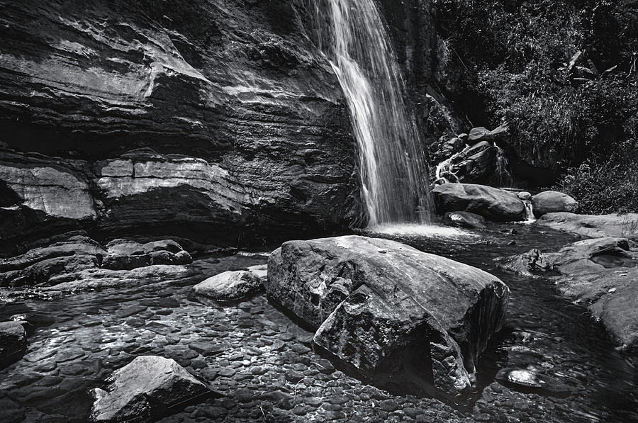 Cascade of Bambarella Saree Ella. Monochrome  Photograph by Jenny Rainbow