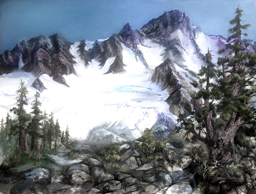 Tree Painting - Cascade Splendor  Mount Fury by Sherry Shipley