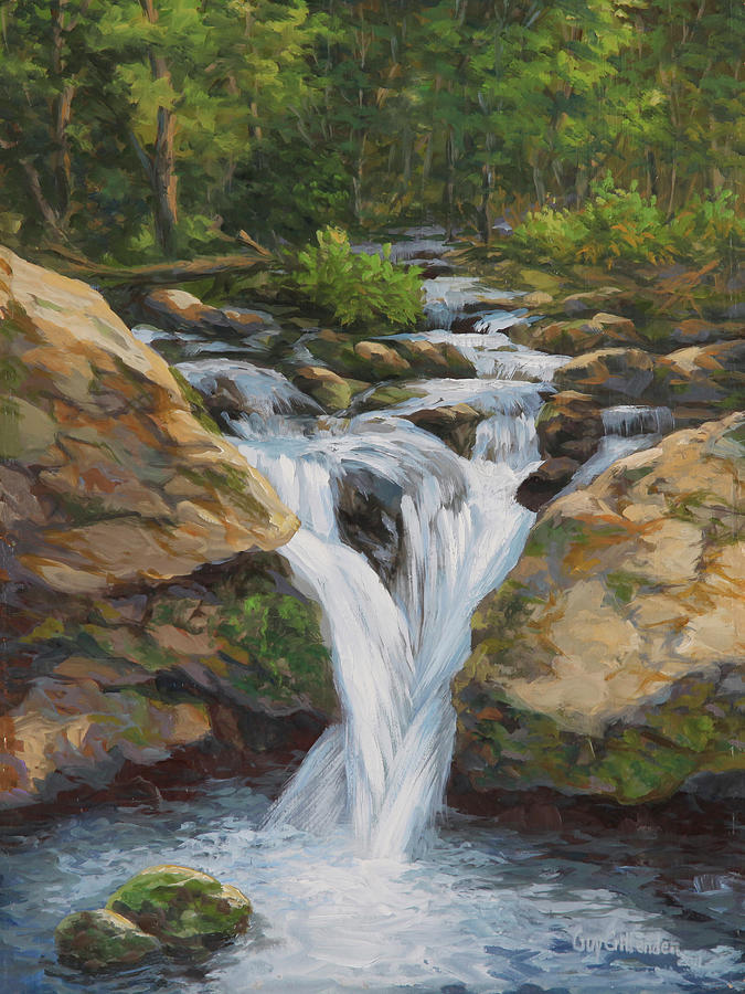 Cascades Stream Painting by Guy Crittenden