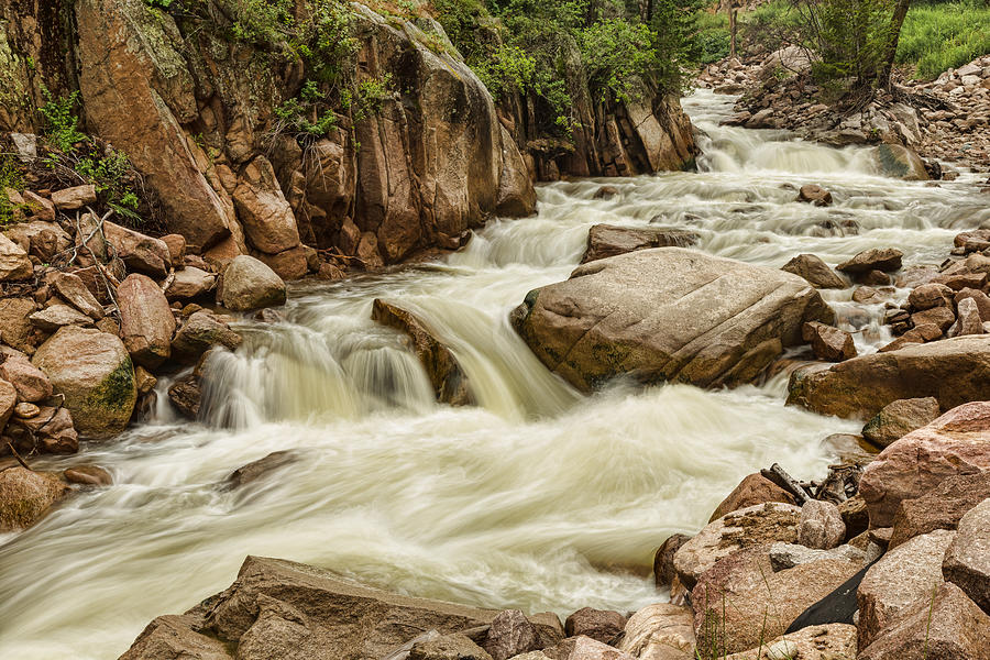 Cascading Colorado Rocky Mountain Stream Photograph