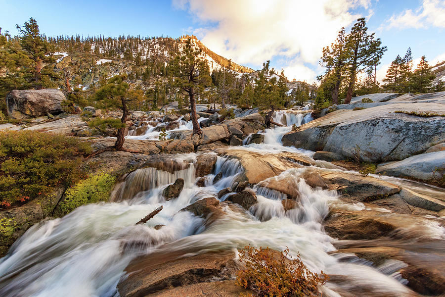 Landscape Photograph - Cascading Creek of Spring Mountain Waterfalls by Mike Herron