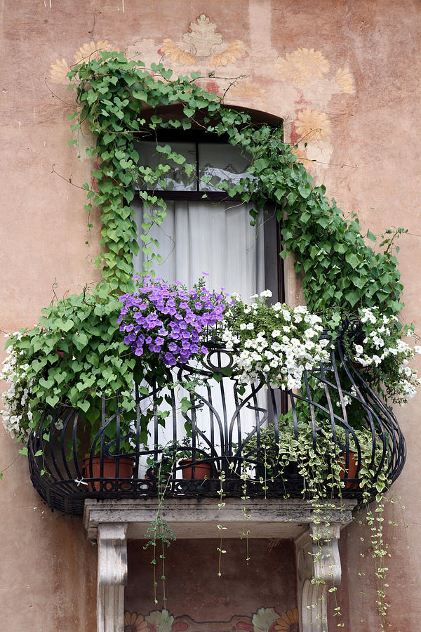Cascading Floral Balcony Photograph