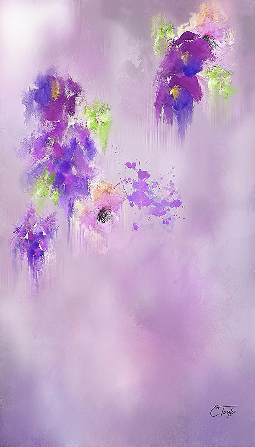Cascading Orchids Mixed Media
