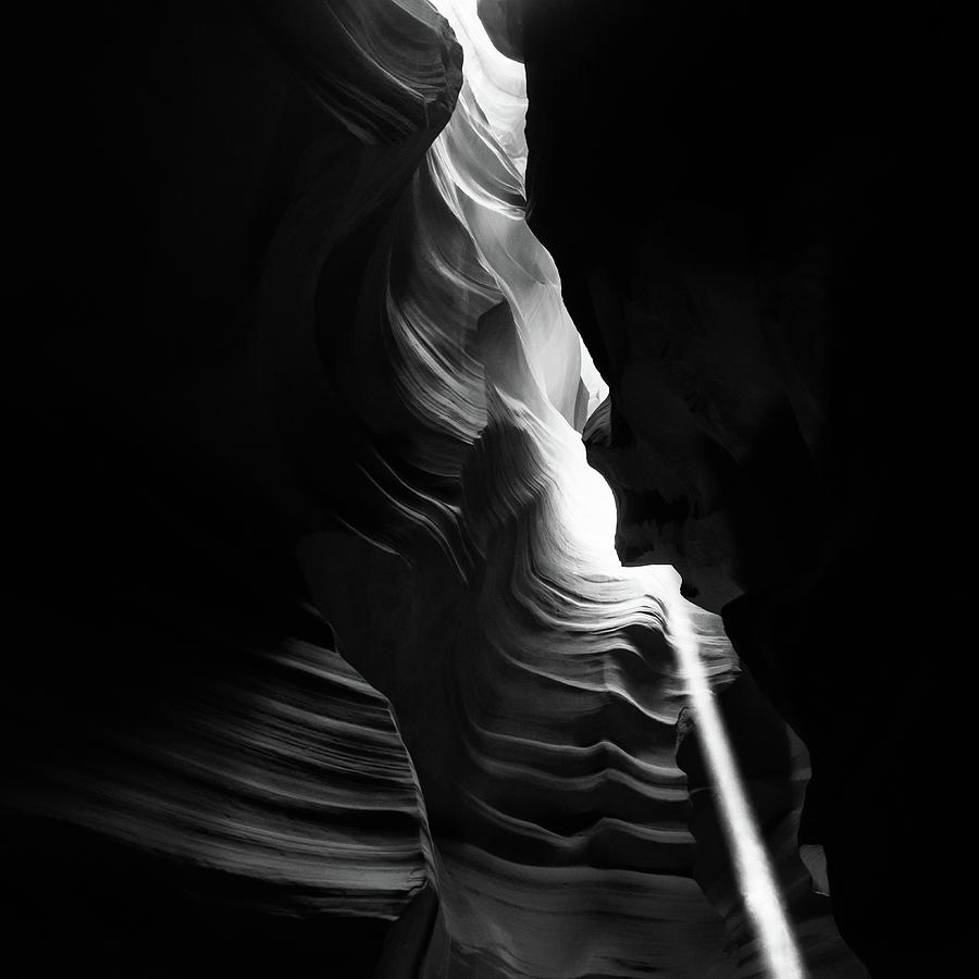 Cascading Shadows - Antelope Canyon Arizona Black and White Photograph ...