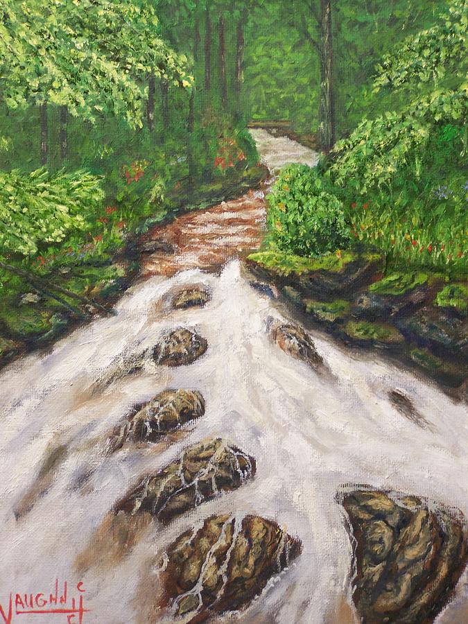 Cascading Stream Painting by Charles Vaughn